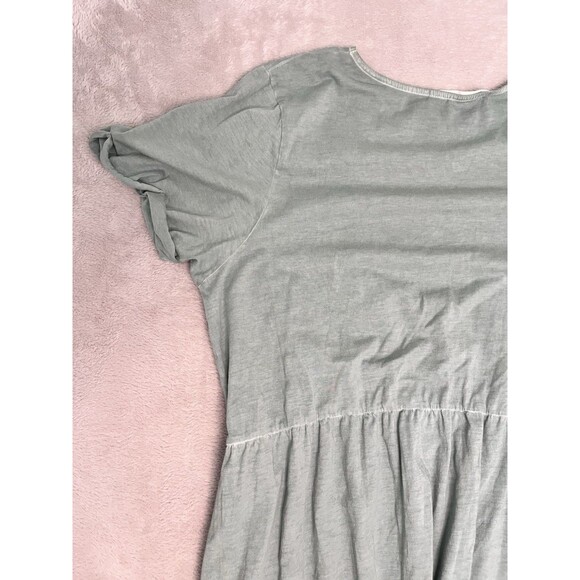 Peruvian Connection Sage Green Pima Knit Playa Shirt Dress Pockets Size XL - Picture 11 of 11